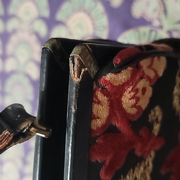 Antique Saks Fifth Avenue Structured Carpet Handbag with Original Coin Purse - Picture 16 of 16